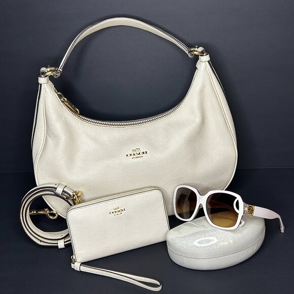 Coach Handbags - COACH WHITE LEATHER PURSE WALLET GLASSES BUNDLE ***feel free to make an offer***
